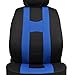 PolyCloth Sport Seat Covers Rubber Floor Mats & Steering Wheel Cover for Auto Car SUV Truck - Two Tone Black & Blue