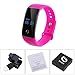Diggro S1 Bluetooth Smart Bracelet Watch Wristband with Heart Rate and Blood Oxygen Monitor Sport Fitness Tracker Sleep Monitor for Android iOS, Rose Red