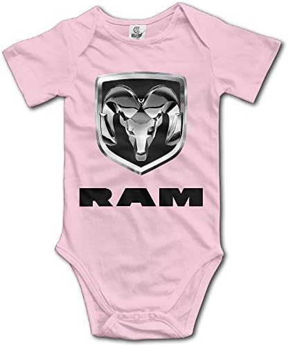 Yajiova Baby's Dodge RAM Logo Short Sleeve Hanging Bodysuits Cotton Baby Onesies