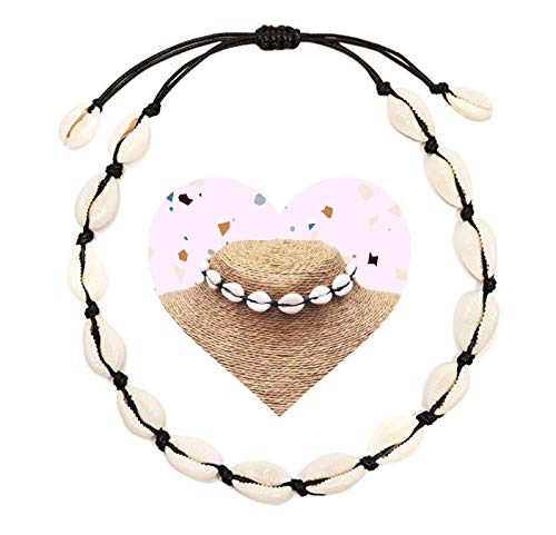 MOONLIST Cowrie Shell Necklace for Women Puka Shell Choker Corded Seashell Necklace VSCO Girl Jewelry