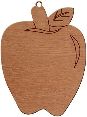 Apple Design Wooden Christmas Tree Ornament, Hanging Xmas Decor