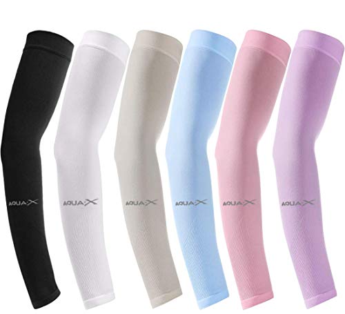 Beister 6 Pairs UV Protection Cooling Arm Sleeves for Women Men, Sunblock Protective Long Arm Cover Warmer