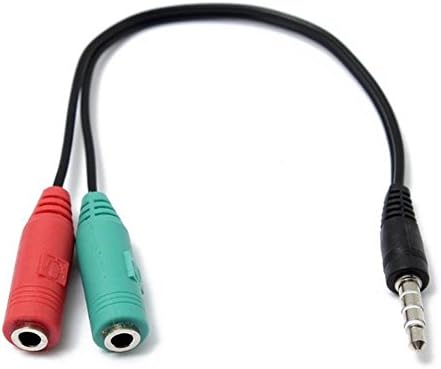 NEORTX Audio Splitter with Microphone 3.5mm Male to 2 Dual 3.5mm Female Headphone Mic Audio Y Splitter Cable for Xbox Controller, PS4 Controller, Xbox One, Speaker or Headphones Headsets Laptop