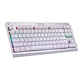 Edal MechanicalEagle Z-77 Multicolor Backlit 87 Keys Mechanical Gaming Keyboard with Blue Switches (White)
