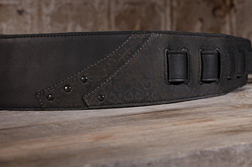 Anthology Gear Overland Premium Leather Guitar Strap - Carbon Black Color