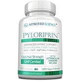 Approved Science Pyloriprin - Advanced Digestive Support for A Healthy Stomach - Zinc L-Carnosine, Probiotic, Broccoli Sprout, Deglycyrrhized Licorice - 60 Capsules - One Month Supply - Vegan