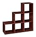ClosetMaid Cubeicals 3-2-1 Cube Storage Shelf Organizer Bookshelf, 3 Tier, Steps, Corner Unit, Easy Assembly, Wood, Dark Cherry Finish