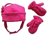 N'Ice Caps Baby Girls/Toddlers 2 Ply Fleece Applique Tassel Hat and Mitten Set