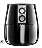 Gourmia GAF400 Electric Multipurpose Classic Rapid Air Fryer - Dual Dial Timer & Temperature controls, 10 cup / 4 Liter Capacity, 1230W- Includes Free Recipe Book - 110V