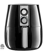 Gourmia GAF400 Electric Multipurpose Classic Rapid Air Fryer - Dual Dial Timer & Temperature controls, 10 cup / 4 Liter Capacity, 1230W- Includes Free Recipe Book - 110V