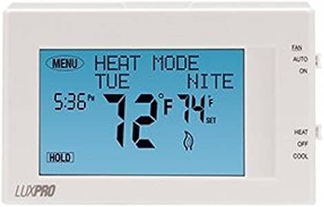 Lux Thermostat - 7 Day Touchscreen Programmable or Manual Thermostat