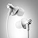 3.5mm Headset - iKross in-Ear 3.5mm Noise-Isolation Stereo Earbuds Headphones with Microphone - Metallic Silver/White