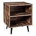VASAGLE Nightstand, End Table with 2 Open Compartments and Pinewood Legs, Beside Table for Bedroom, 19.7 x 15.7 x 22.8 Inches, Rustic Brown ULET72BX