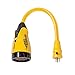 Marinco P15-30 EEL Pigtail Adapter, 15A 125V Male to 30A 125V Female, Straight Blade w/locking scrw, Locking w/Sealing Collar