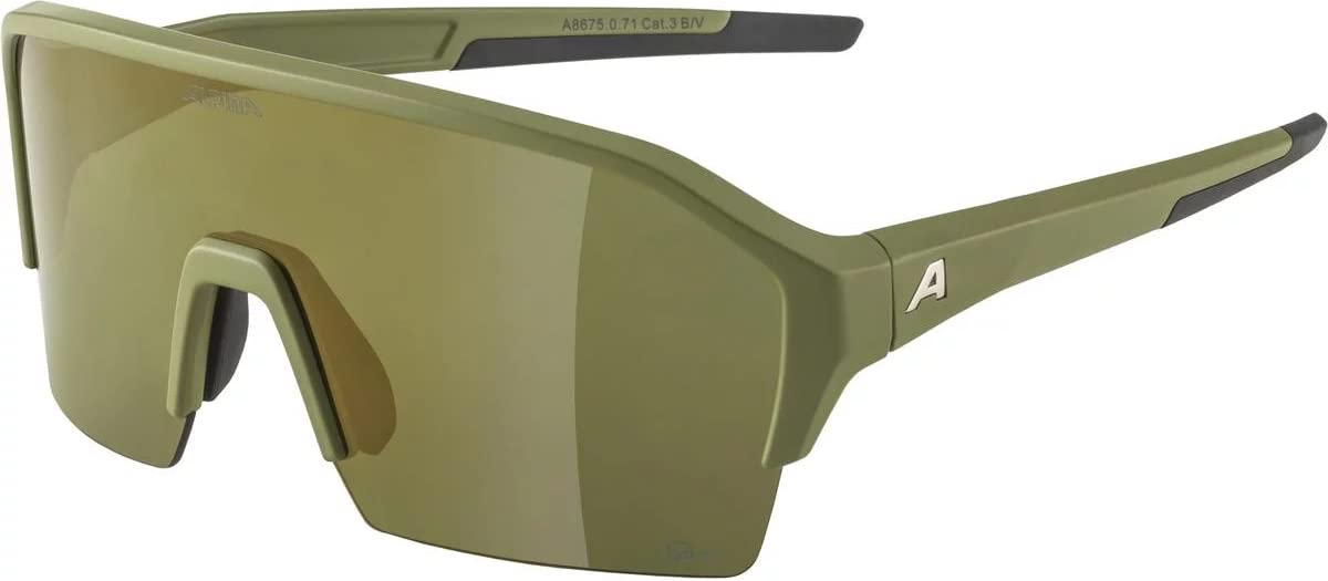 ALPINA Unisex - Adults, RAM HR Q-LITE sports glasses, olive matt/gold, One Size