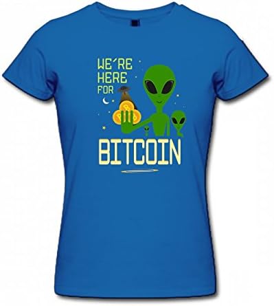 ZFTYOO Bitcoin Aliens UFO Cool Tshirt 3D Printing T-Shirts Original Women Tee Royal Blue