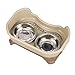 Neater Feeder Express Mess Proof Cat Bowls Elevated, No Spill Feeding Station, Stainless Steel Dishes for Food and Water, Raised Bowls for Indoor Cats, No Fatigue Whisker Friendly Dish, Cappuccino