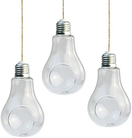 cnomg 3 pcs Light Bulb Hanging Planter Terrarium Glass Vase, Small Hanging Planter for Succulent Air Plant
