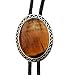 SELOVO Native American Bolo Tie Genuine Leather Western Simulated Tiger Eye Stone