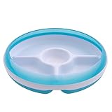 OXO Tot Divided Plate with Removable Training Ring and Dipping Center-Aqua