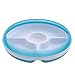 OXO Tot Divided Plate with Removable Training Ring and Dipping Center-Aqua