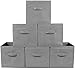 Greenco Foldable Storage Cubes, 6 pcs (Gray) | Closet Organizer Storage Basket/Box/Bin/Shelf | Cube Storage Organizer | Collapsible Storage Bins Boxes | Non-woven Cloth Fabric Bin Drawers/Baskets