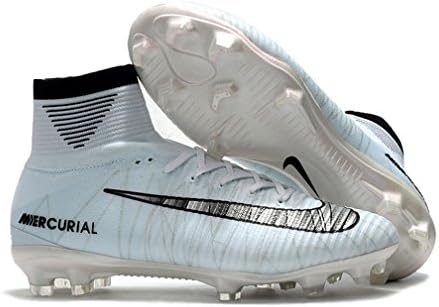 Men's High Ankle Soccer Cleats Nike Mercurial Superfly V FG White (9.5 US)