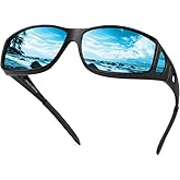 Fit Over Wrap Sunglasses Polarized Lens Wear Over Eyeglasses 100% UV Protection for Men and Women