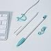 [4-Piece] FRTMA Compatible with Apple Pencil Cap/Apple Pencil Tip Cover/Cable Adapter Tether/Apple Pencil Cap Holder for iPad Pro Pencil, Ice Sea Blue