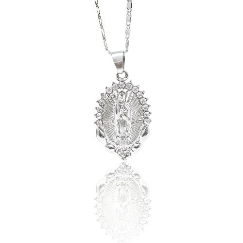 AOASK Women Crystal Rhinestone Virgin Mary Pendant Necklace Gold Retro Accessories Party Gifts