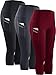 Neleus Women's Tummy Control High Waist Capri Leggings Yoga Pants with Pockets
