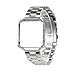 Wearlizer Compatible with Fitbit Blaze Band Men Lux Band Accessories Metal Link Bracelet Replacement Strap Metal Frame Replacement Blaze Silver