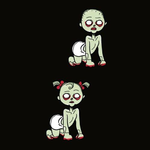 Family Car Stickers 2.5 inches tall Vinyl Auto Decal, Zombie Baby Boy and Baby Girl (Made in the USA)