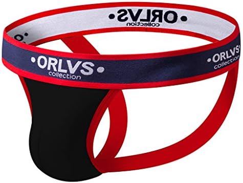 OMINA Clearance Sale Mens Jockstrap Bulge Pouch Letter Printed Underwear Bikini Low Rise Short Underpants Brief
