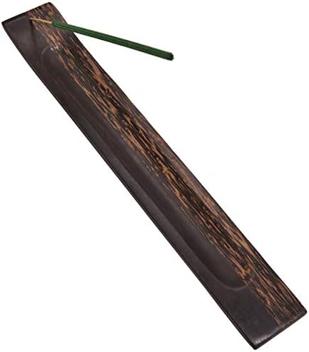 Uttam International Ebony Wood and Palm Wood Incense Stick Stand (Natural Wood Ebony and Palm Wood, 16 cm x 13 cm)