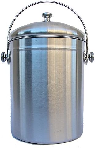 Urbane Wares Stainless Steel Compost Bin with 2 Filter.Bonus: Sign up for ONE YEAR FREE Charcoal Filter