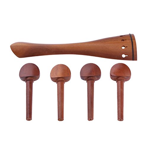 Lexiesxue 4pcs Tuning Page+1pc Jujube Wood Tailpiece Pegs For 4/4-3/4 Cello Parts Stringed Instruments Musical Accessories