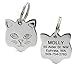 GoTags Stainless Steel Cat ID Tags, Available in Mouse and Cat Shapes, Includes up to 4 Lines of Custom Engraved Personalized Text, (Mouse)