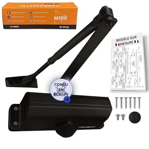 Cerramatic M-200 Door Closer - Hydraulic Groom with Articulated Arm, Silent Automatic Door Close, Shock Absorber 40-65kg, Anti Snap