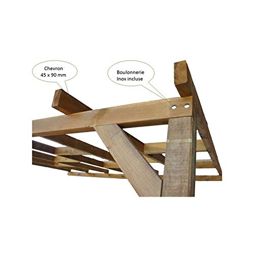 Chalet-Jardin Toit Couv' Terrasse Bois 3X7,4 - sans Toit