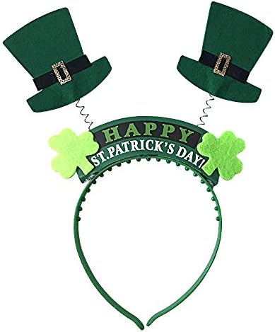 OLABB ST Patrick's Day Boppers Leprechaun Hat and Shamrock Headbands (Happy ST Patrick's Day)