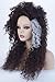 Long Brown White Fluffy Curly Wavy Hair Synthetic Wig Halloween Costume for Women