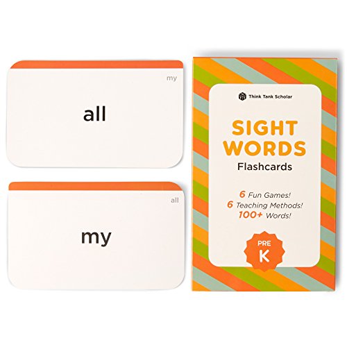 Think Tank Scholar 100+ Pre-K Sight Words Flash Cards for Toddlers Ages 3 to 4 Years Old
