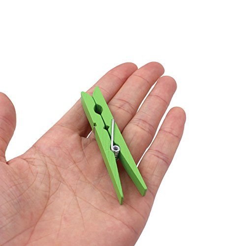 Z Zicome 3-Inch Large Natural Colorful Wooden Clothespins, Set of 50 Pins, Assorted Colors - Thumbnail 6