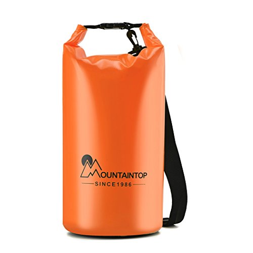 Mountaintop 5L/10L/20L Lightweight Waterproof Dry Bag Floating Dry Gear Bags Backpacks for Boating,Kayaking,Fishing,Beach,Rafting,Swimming,Camping and Snowboarding with Shoulder Strap (Orange, 20L)