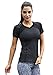Women's Short Sleeve T-Shirts Moisture Wicking Athletic Tops(Charcoal, Large)