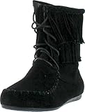 Forever Candice-22 Women's Sassy Two Layer Fringe Moccasin Ankle Booties