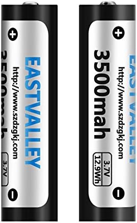 18650 Battery , EASTVALLEY B35 3.7V 3500mAh Rechargeable Li-ion Batteries for Flashlight LED Light(2 Packs)