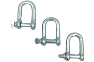 BRUFER QUALITY PRODUCTS BRUFER GR-05 Galvanized Screw Pin Chain Anchor "D" Shackle (3/8" (10MM) - 3 Pack)