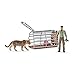 Schleich Trap with Ranger Figurine Toy Play Set, Multicolor